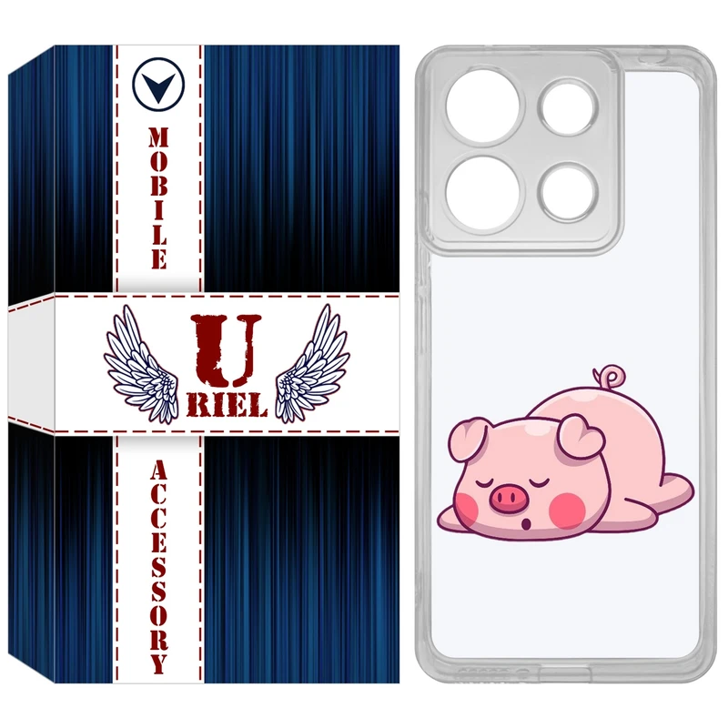 کاور یوریل مدل Clear کد 42 طرح پیگی مناسب برای گوشی موبایل شیائومی Redmi Note 13 4G