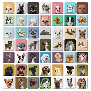 مگنت خندالو طرح سگ Dog مدل مربعی کد 131 مجموعه 49 عددی