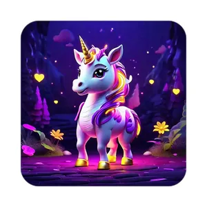 زیر لیوانی کاکتی طرح اسب تک شاخ و یونیکورن مدل mp30751