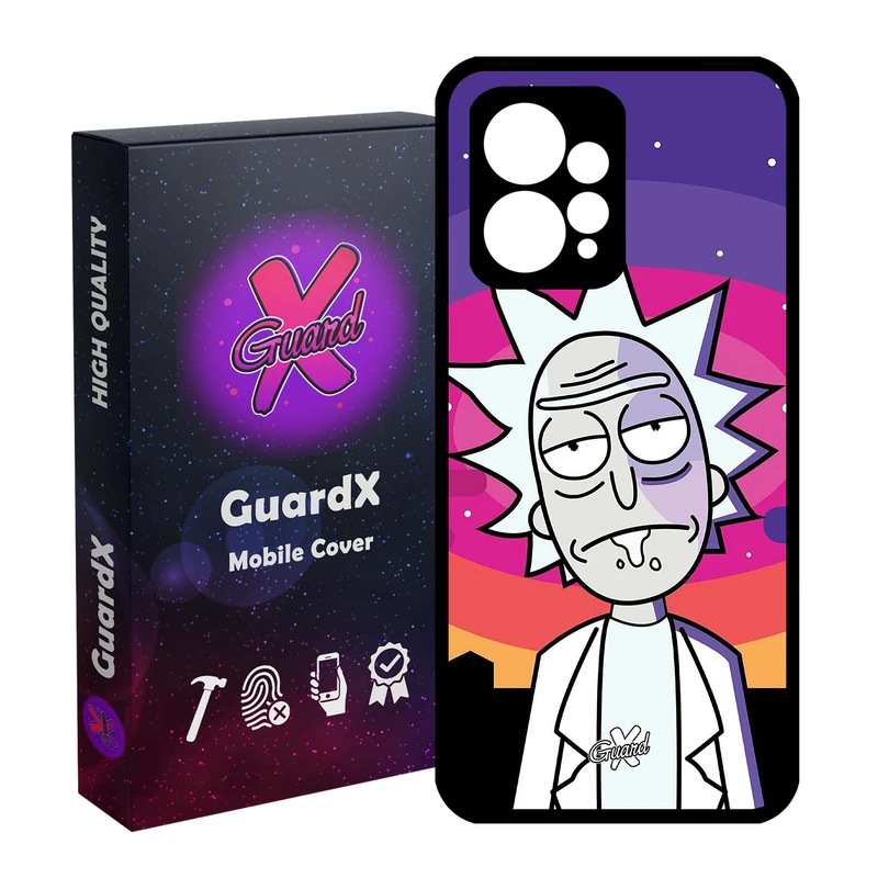 کاور گارد ایکس طرح Rick and Morty مدل Glass10099 مناسب برای گوشی موبایل شیائومی Redmi Note 12 4G