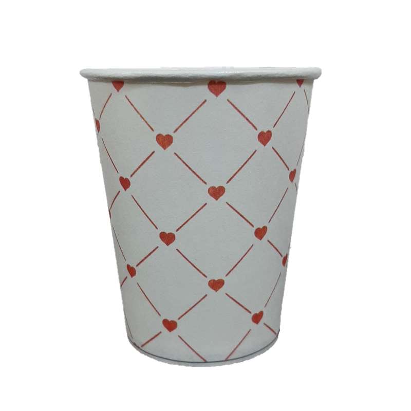 لیوان یکبار مصرف مدل کاغذی طرح قلب کوچک بسته 500 عددی