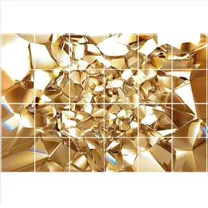 تایل سقفیطرح الماس طلائی کد 3D2151-24 سایز 60x60 سانتی متر مجموعه 24 عددی