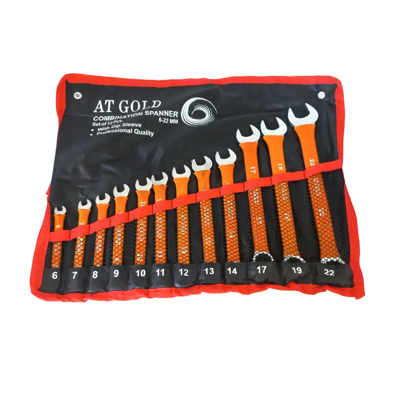 آچار یکسر تخت و یکسر رینگی آت گلد مدل AT-12 مجموعه 12 عددی