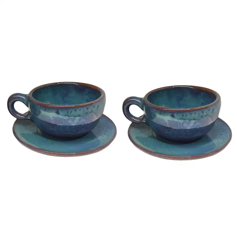 ست فنجان و نعلبکی سرامیکی کد 2 مجموعه 2 عددی