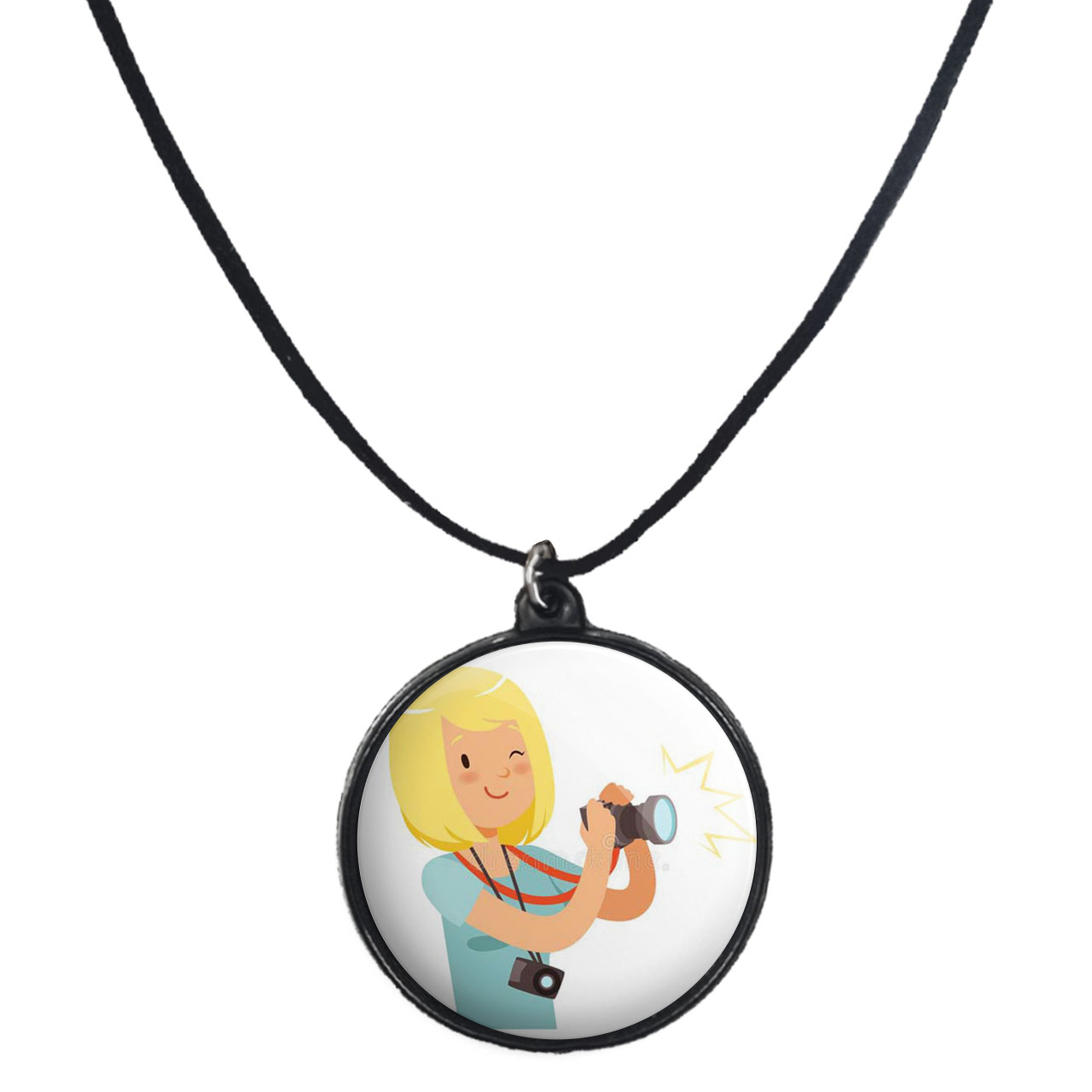 گردنبند پرمانه طرح عکاس کد pmb.12695 مدل دو طرفه