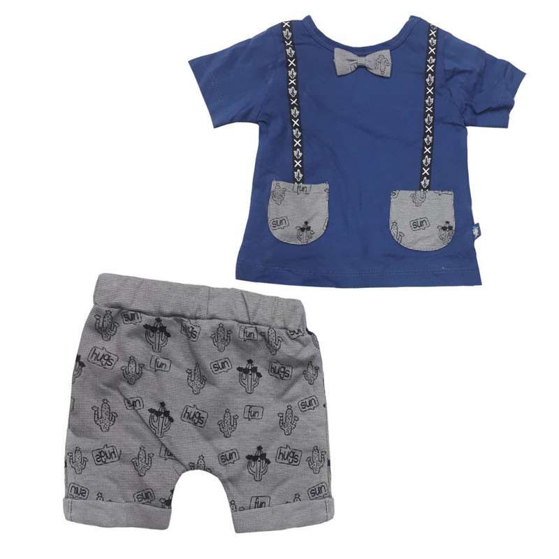 ست تی شرت و شلوارک نوزادی مدل پاپیون