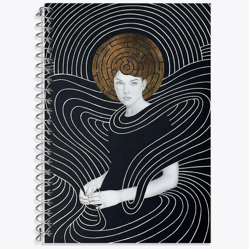 دفتر زبان 50 برگ خندالو مدل سه خط طرح دکوراتیو (decorative) کد F202