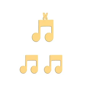 نیم ست طلا 18 عیار زنانه فرشته طرح نت موسیقی WHSL-0006023
