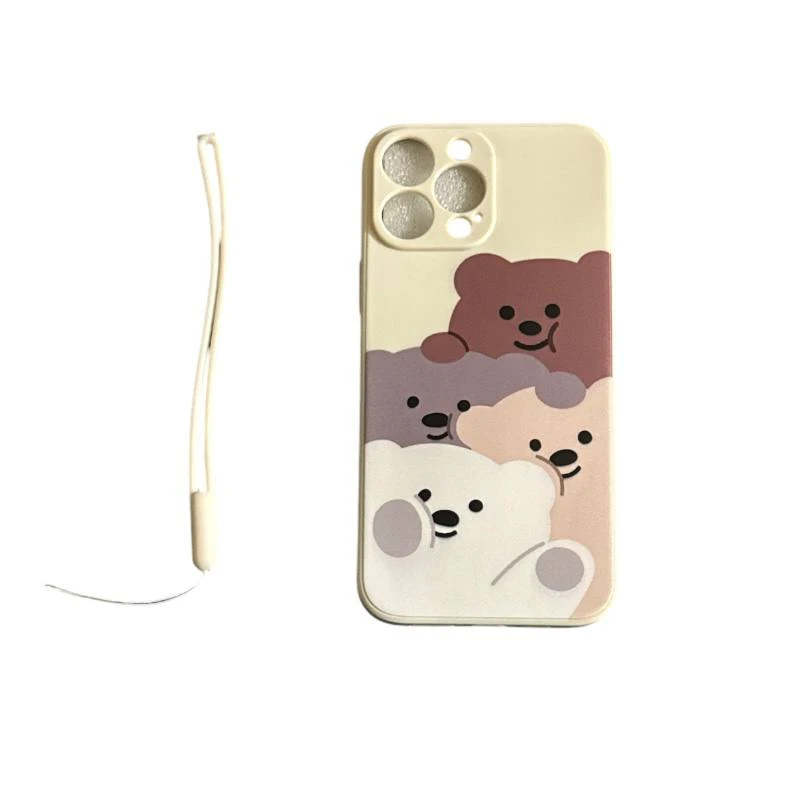 کاور طرح Bear کد 7788  مناسب برای گوشی موبایل اپل Iphone 13 pro  به همراه بند آویز