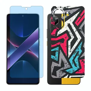 Glass Together model matte anti blue screen protector suitable for Xiaomi Poco X7 Pro mobile phone with back cover sticker