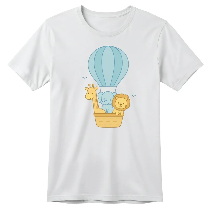 تی‌شرت آستین کوتاه بچگانه مدل حیوانات و بالن کد p1 