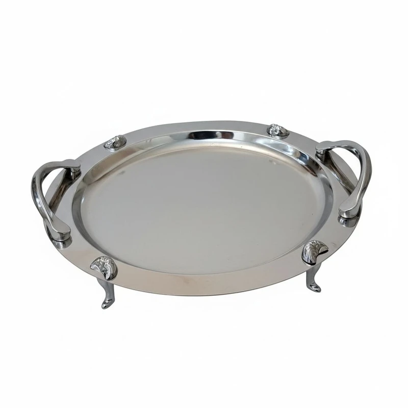 سینی دسته دار دیاکو مدل استیل کد 304/5 سایز 33*33 سانتی متر