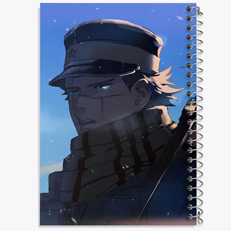 دفتر ژورنال نویسی 50 برگ خندالو مدل نقطه ای طرح سایچی انیمه کامویی طلایی Golden Kamuy کد 23705