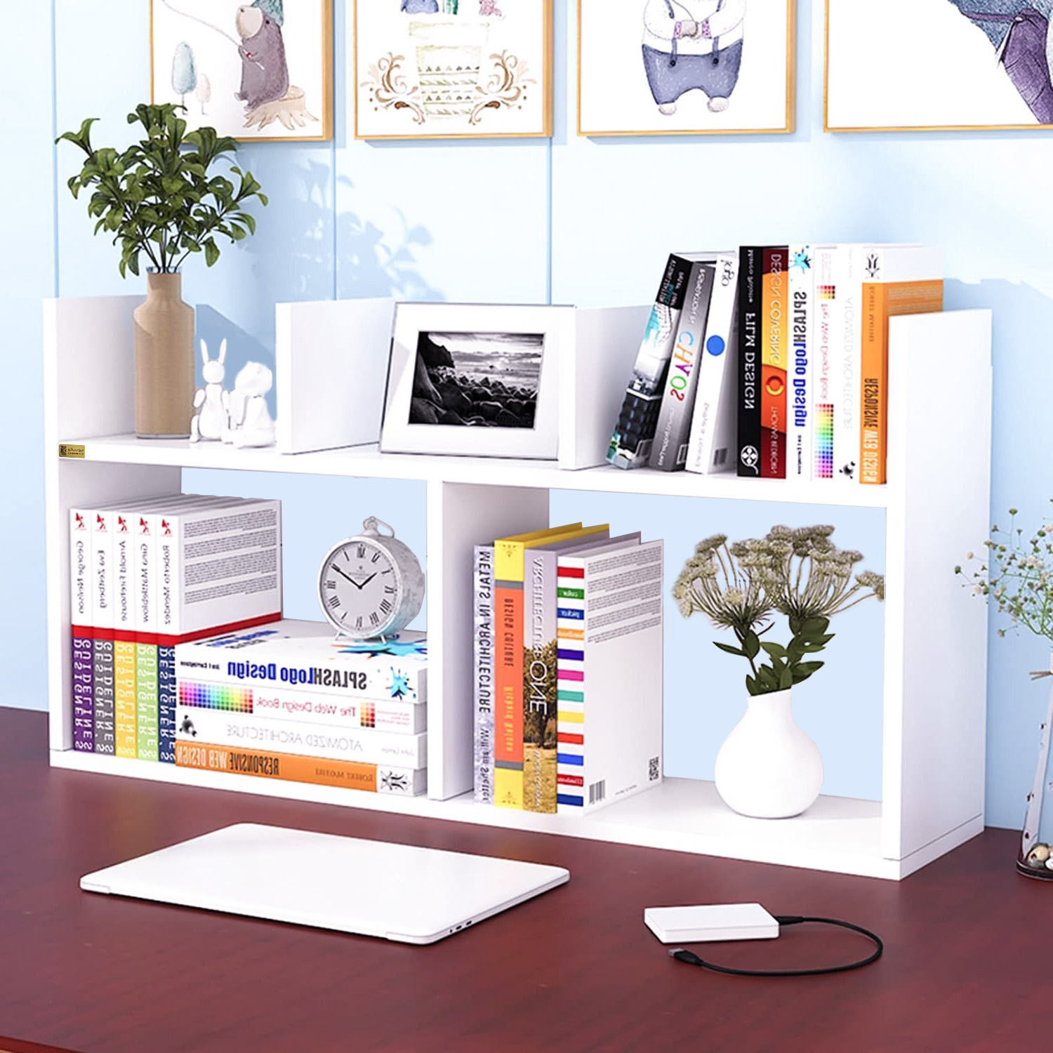 کتابخانه رومیزی پنج طبقه چوبیکو مدل shelf630