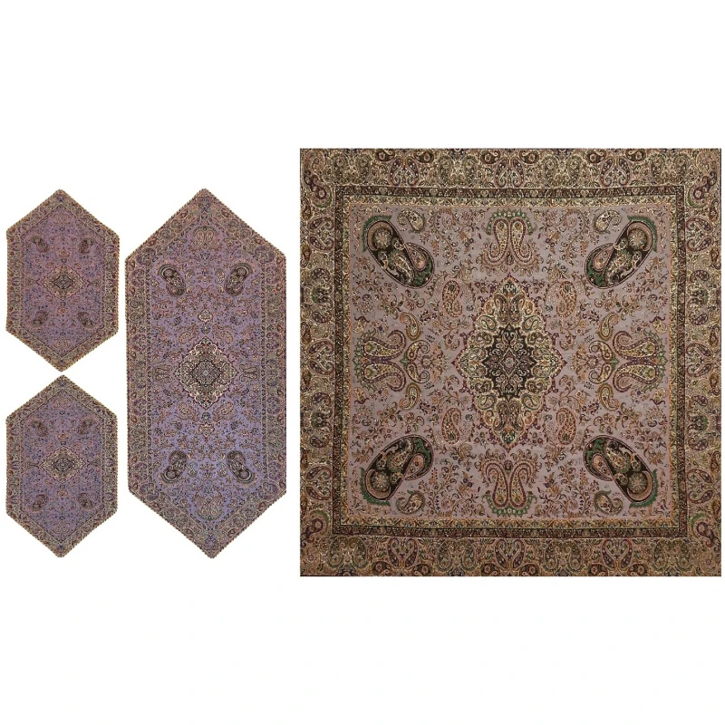 ست 4 تکه رومیزی ترمه کد T23SET28