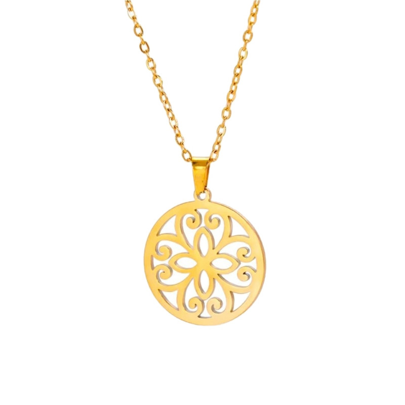 گردنبند طلا 18 عیار زنانه مدل دایره اسلیمی