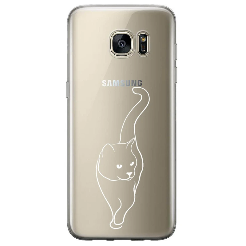 کاور مگافون طرح گربه مدل C60-W مناسب برای گوشی موبایل سامسونگ Galaxy S6 Edge