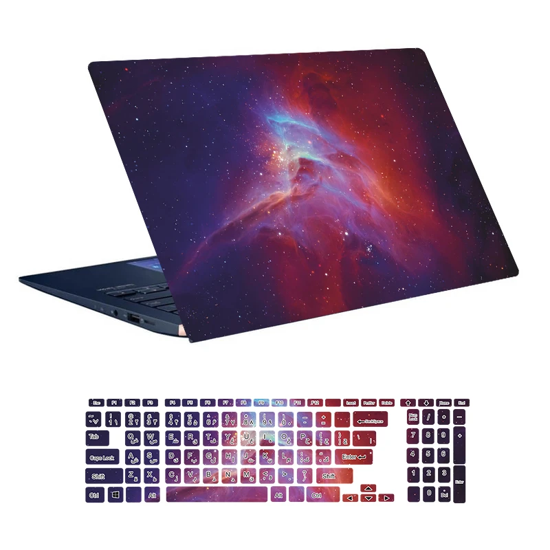 استیکر لپ تاپ توییجین و موییجین طرح Space کد 119 مناسب برای لپ تاپ 15.6 اینچ به همراه برچسب حروف فارسی کیبورد 