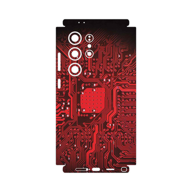 برچسب پوششی ماهوت مدل Red_Printed_Circuit_Board-FullSkin مناسب برای گوشی موبایل سامسونگ Galaxy S24 Ultra