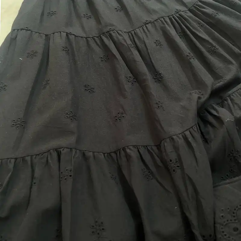 دامن نیم کلوش زنانه مدل خامه دوزی رنگ مشکی