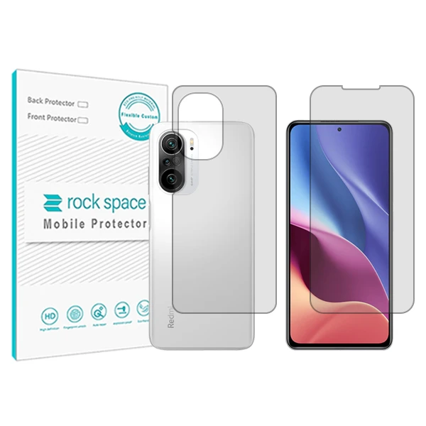 محافظ صفحه نمایش شفاف راک اسپیس مدل HyGEL مناسب برای گوشی موبایل شیائومی Redmi K40 به همراه محافظ پشت 