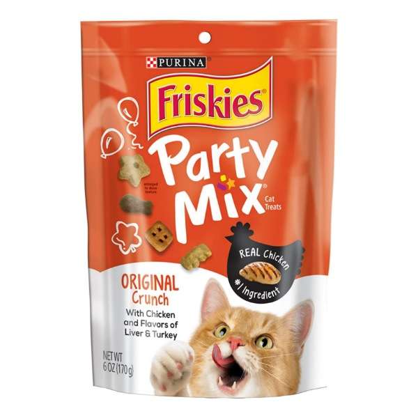 غذای تشویقی گربه فریسکیز مدل party mix original با طعم مرغ وزن 60 گرم