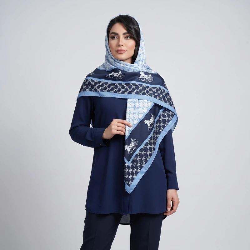 روسری زنانه مدل ابریشم توییل مزونی کد 9902