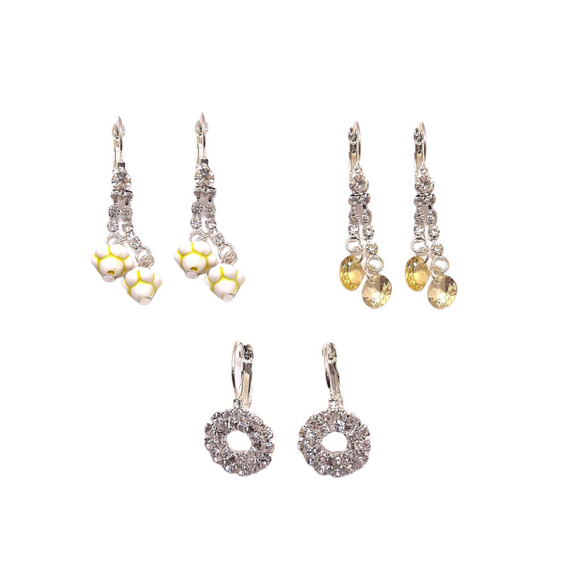 گوشواره دخترانه مدل SDU کد 04  مجموعه سه عددی