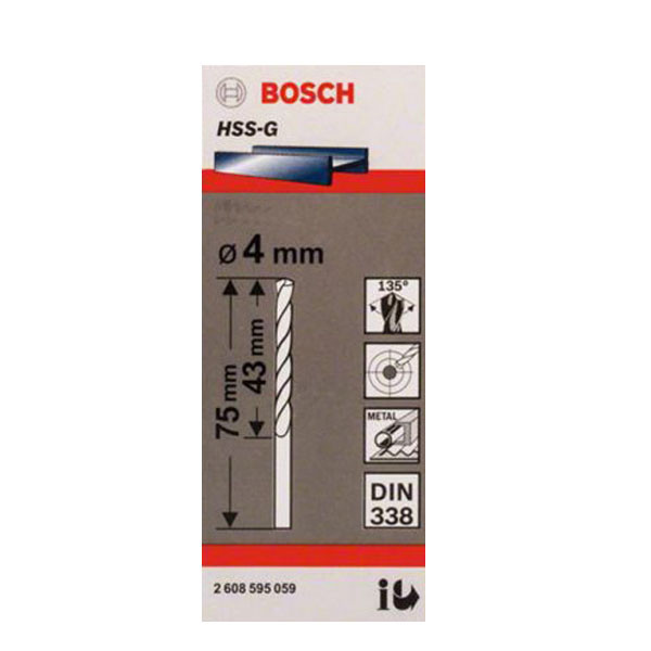 مته فلز بوش مدل HSS-G سایز 4 میلی متر