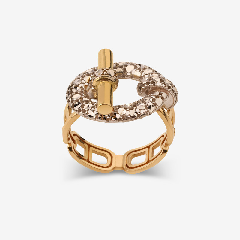 انگشتر طلا 18 عیار زنانه با طرح هرمس گالری طلا و جواهر هانی مدل لاو سایز 52