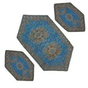 ست 3 تکه رومیزی ترمه مدل نسترن کد 33BL