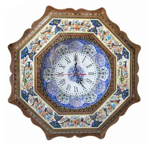 ساعت خاتم کاری مدل هشت ضلعی طرح گل ومرغ