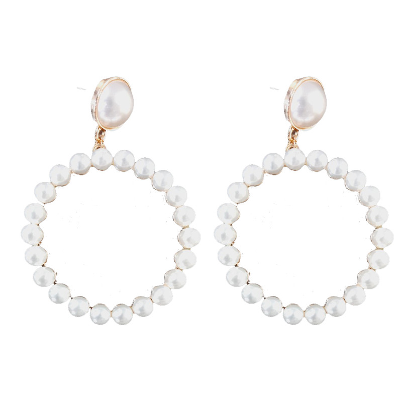 گوشواره زنانه مدل حلقه مرواریدی کد 50