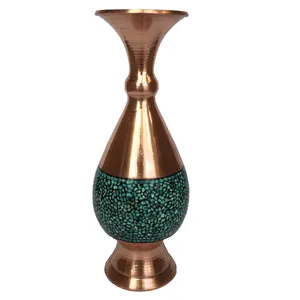 گلدان فیروزه کوبی مسی کد 11