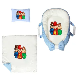 سرویس خواب سه تکه نوزاد ناریکو مدل گارد محافظ دار طرح آلوین و سنجاب ها کد 0666