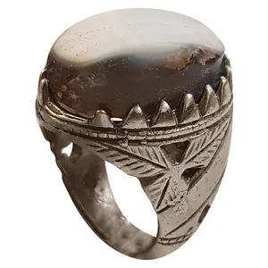 انگشتر نقره مردانه مدل عقیق حجرالسلطان بحرینی AHB2018