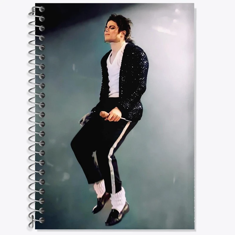 دفتر زبان 50 برگ خندالو مدل دو خط طرح مایکل جکسون Michael Jackson کد 19249