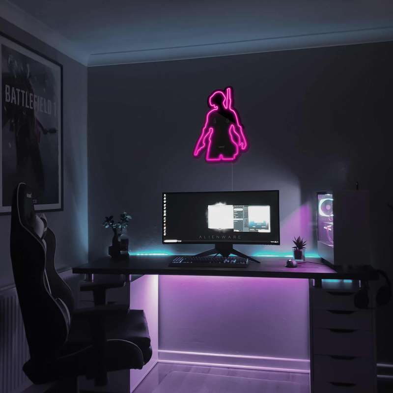 چراغ دیواری نئون دیزاین مدل Pubg-BL_PN