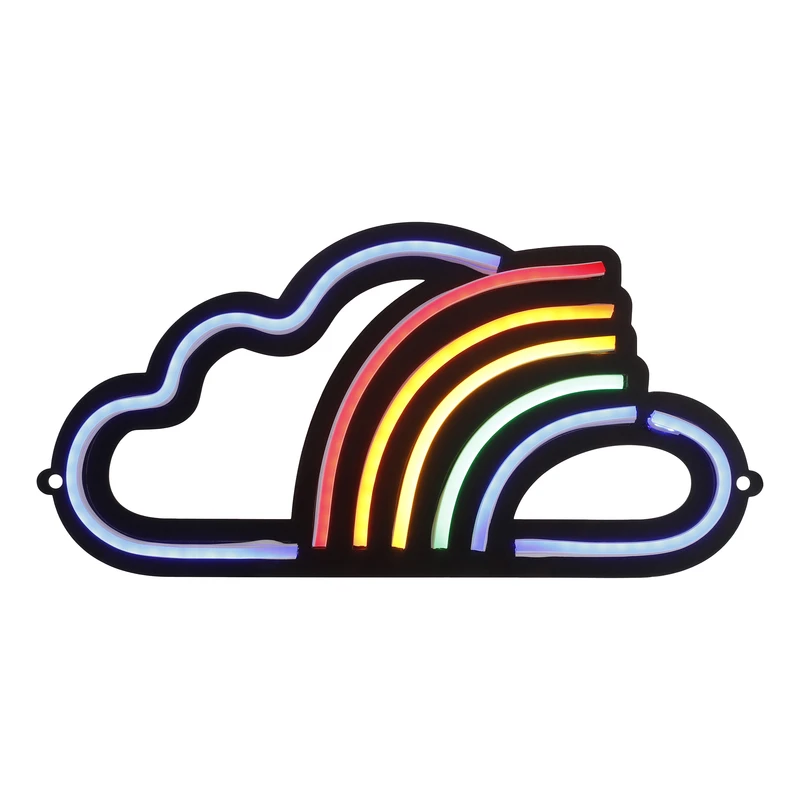 چراغ دیواری طرح ابر رنگین کمانی مدل نئون فلکسی 