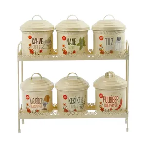 جای ادویه مدل دو طبقه مجموعه 6 عددی به همراه استند