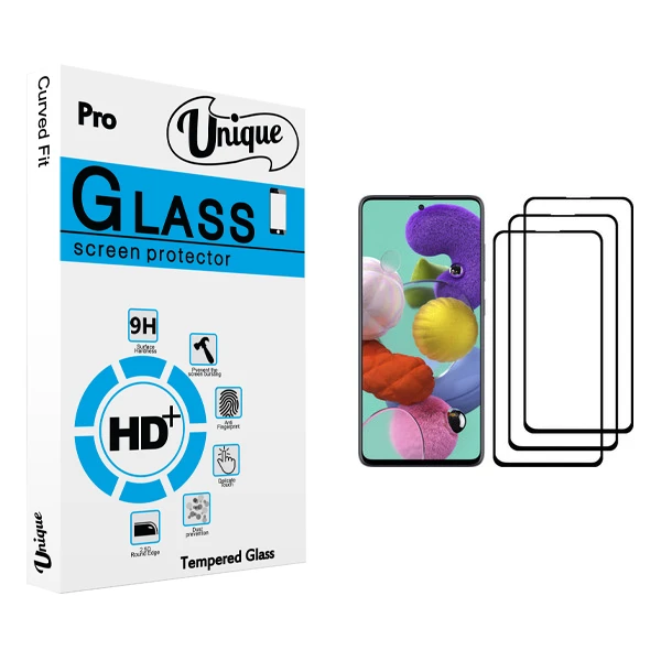محافظ صفحه نمایش يونيک مدل +Clear مناسب برای گوشی موبایل سامسونگ Galaxy A51 بسته سه عددی