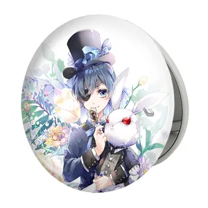 آینه جیبی خندالو طرح شیل انیمه خادم سیاه Black Butler مدل تاشو کد 16341 