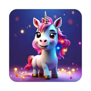 زیر لیوانی کاکتی طرح اسب تک شاخ و یونیکورن مدل mp30767