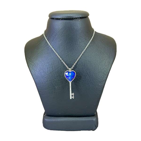 گردنبند نقره زنانه سواروسکی مدل قلب و کلید کد 300014