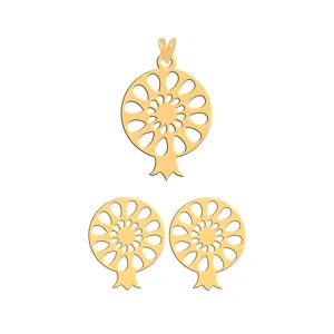 نیم ست طلا 18 عیار زنانه فرشته مدل  طرح انار کد WHSL-00097