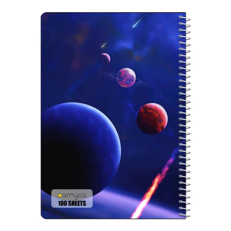 دفتر شطرنجی 100 برگ سیمی کارنیکا طرح فضا Space کد 45135