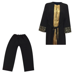 مانتو و شلوار زنانه مدل نوار طلایی کد tm-2880