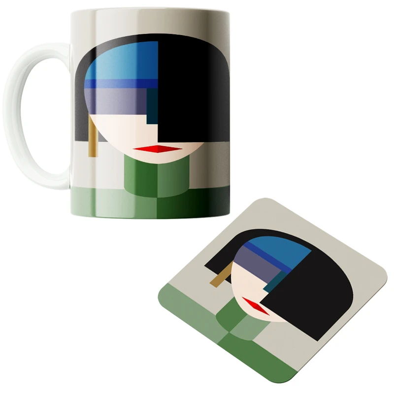 ماگ مدل دختر کد 80 به همراه زیرلیوانی