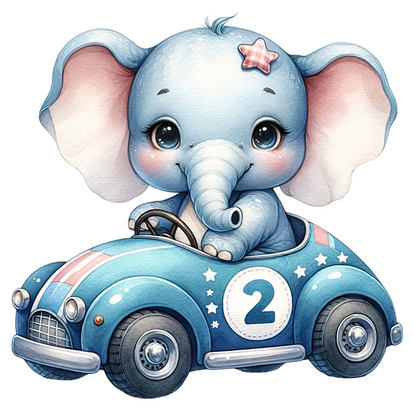 استیکر پارچه و لباس پاد آفرین طرح فیل کارتونی کد 610