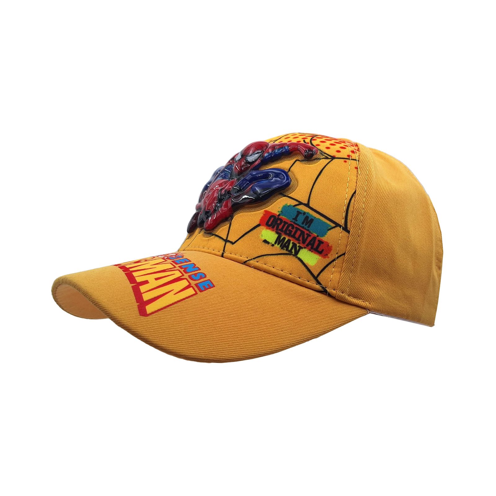 کلاه کپ پسرانه مدل مرد عنکبوتی چراغدار کد 1144 رنگ زرد -  - 3